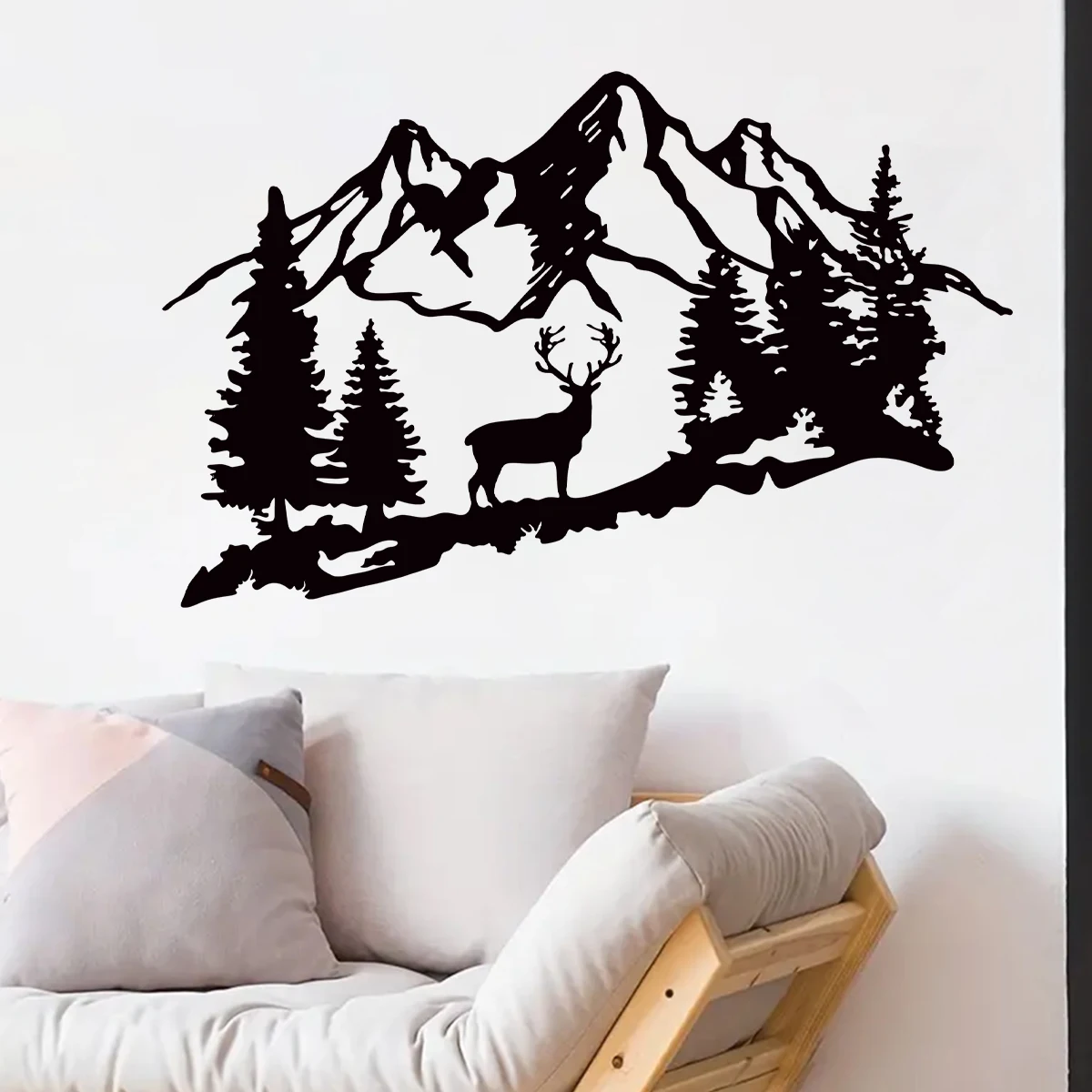 1Pc Mountain Deer Silhouette Meble Naklejki ścienne Naklejki ścienne Dekoracja salonu do pokoju dziecięcego Sypialnia Dekoracja domu