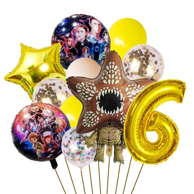 1 Set Cartoon 'Seltsame Geschichte' Folienballons, Fleischfressende Blumen Festivaldekoration, Latex Geburtstagsparty Ballons, Weihnachtszubehör – Detail 6