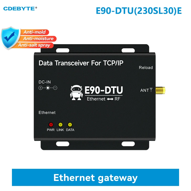 

LoRa Wireless Data Transmission Gateway 230Mhz Ethernet Gateway 30dBm CDEBYTE E90-DTU(230SL30)E MQTT Protocol RSSI LBT Modbus