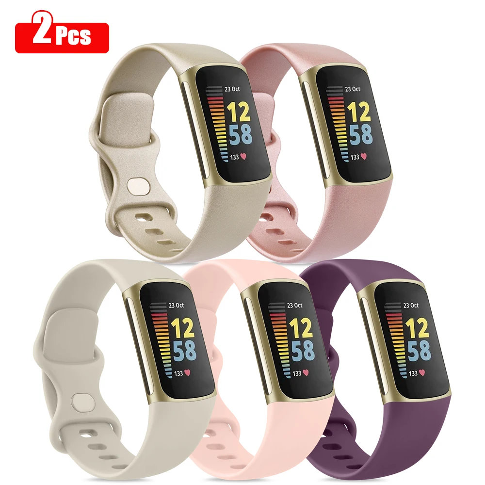

Ремешок мягкий из ТПУ для часов Fitbit Charge 5 6, спортивный браслет для смарт-часов Fitbit Charge 6 5, браслет для наручных часов, 5 упаковок
