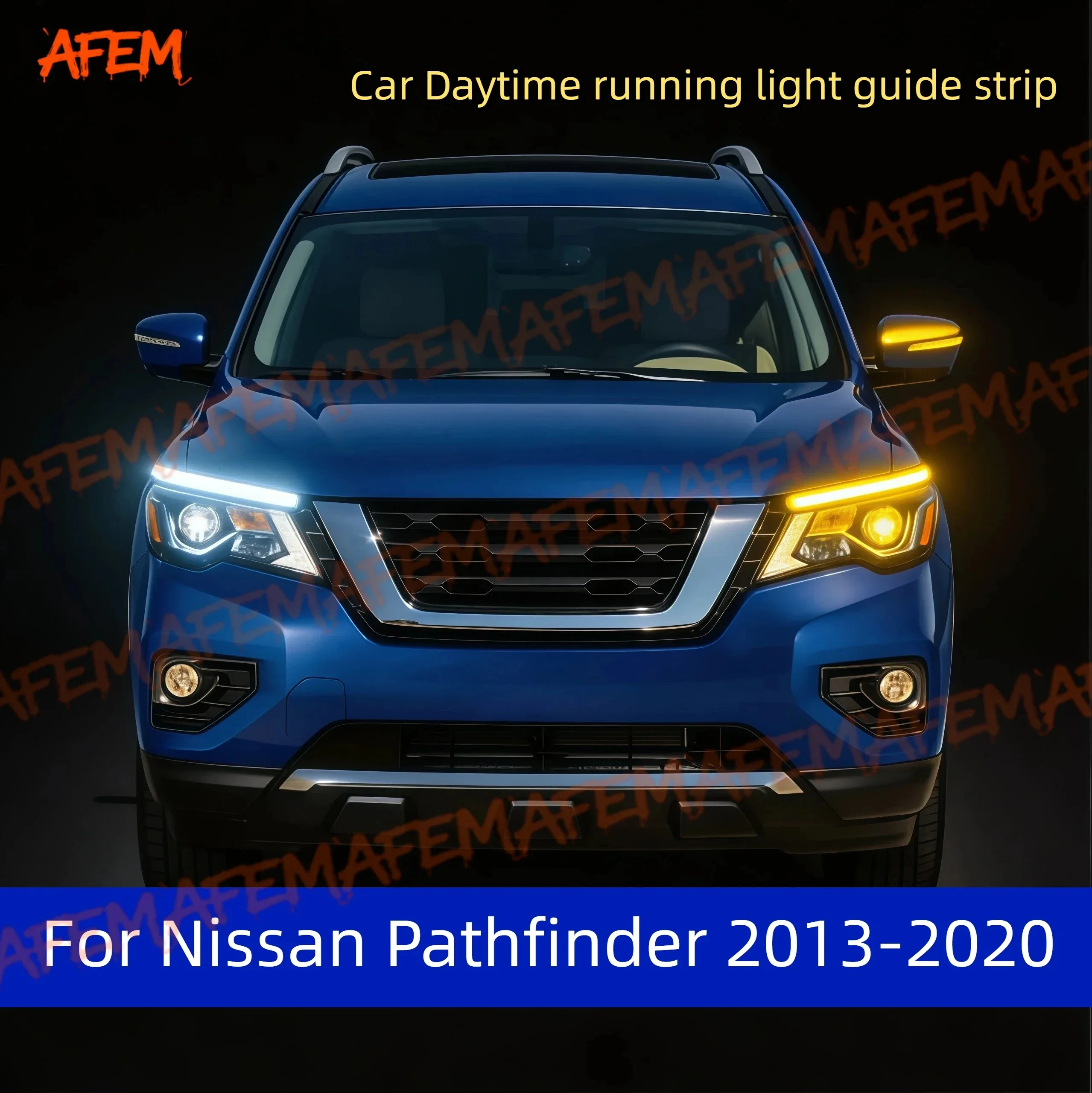 

For Nissan Pathfinder 13-20 Car DRL Daytime Running Light Start Scan Style Sequential Flowing Turn Signal Light Ultra-Thin LED