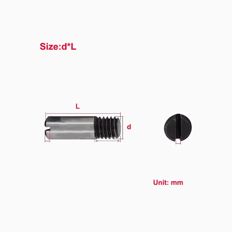 Quenched 45 Steel Cylindrical Pin With External Thread And Straight Slot M4 M5 M6 M8 M10