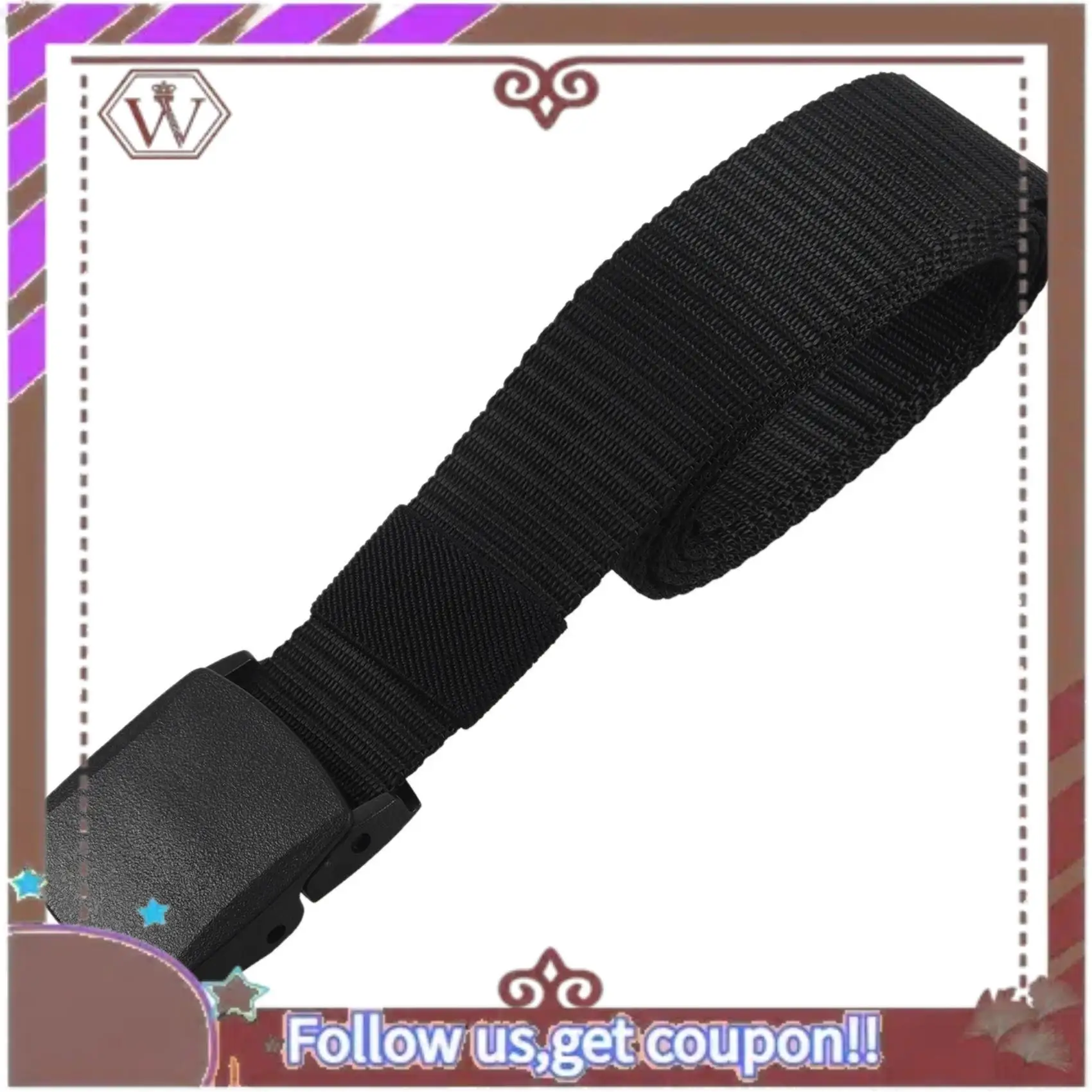 A95D-2X Cintura in tela da uomo selvaggia con fibbia automatica in plastica senza metallo