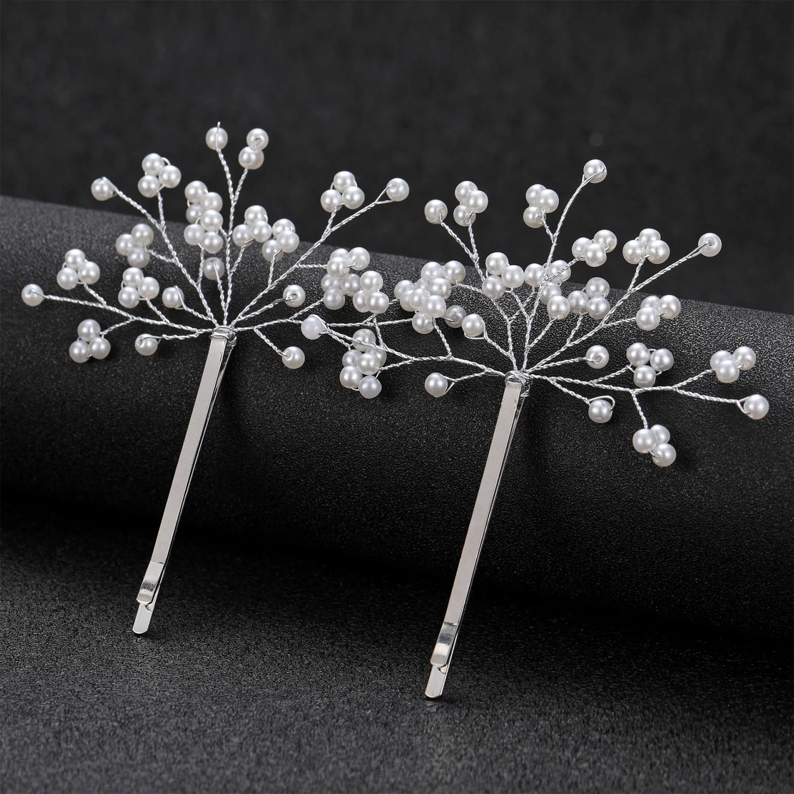 Ouchless Hair  Set Baby's Breath Hair Clips with White Pearls for Thick Curly Hair Styling Decorative