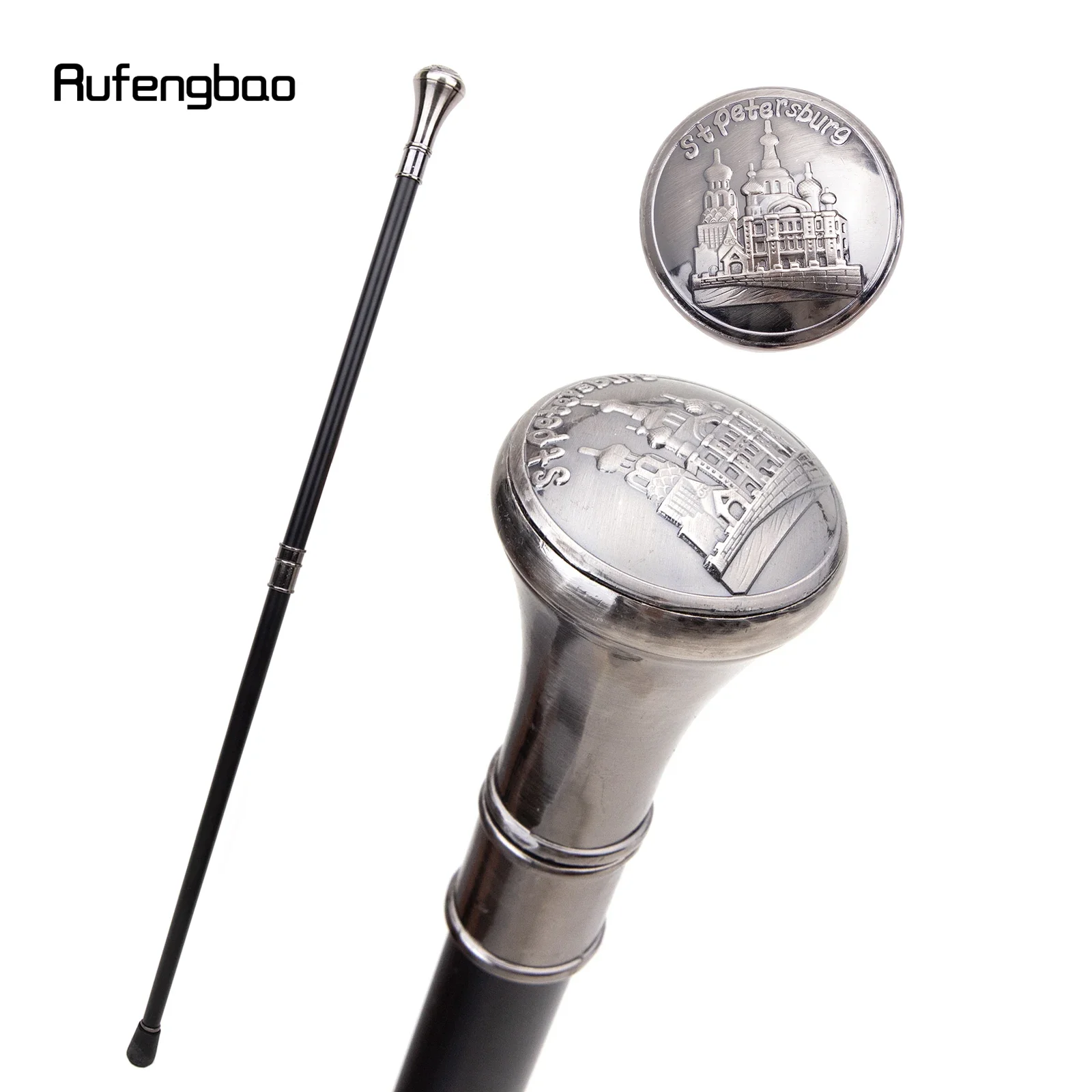 Stpetersburg Cathedral Totem Relief Walking Cane Fashion Walking Stick Gentleman Luxury Crosier Knob Walking Stick 93cm