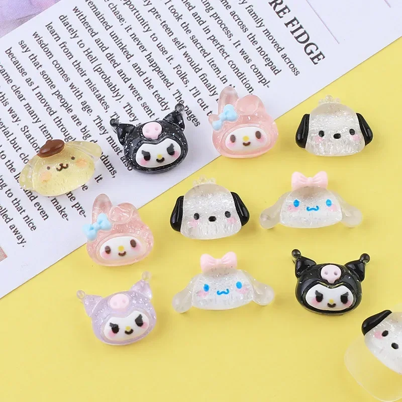 Sanrio Transparency Kawaii Kuromi Cinnamoroll Anime Cute Cup Phone Case Supplies Cabochon Flatback Charms Embellishments