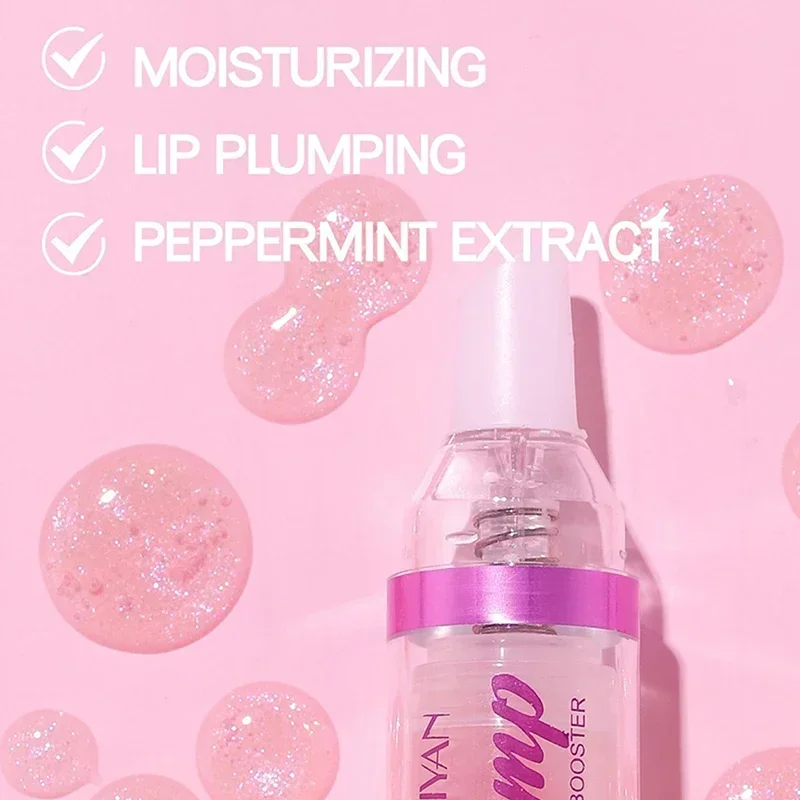 Mollige Naald Lip Plumping Booster Lipgloss Hoogglans Voller Iets Pittige Lip Honing Pouting Lip Glas Kristal Volume Lipolie
