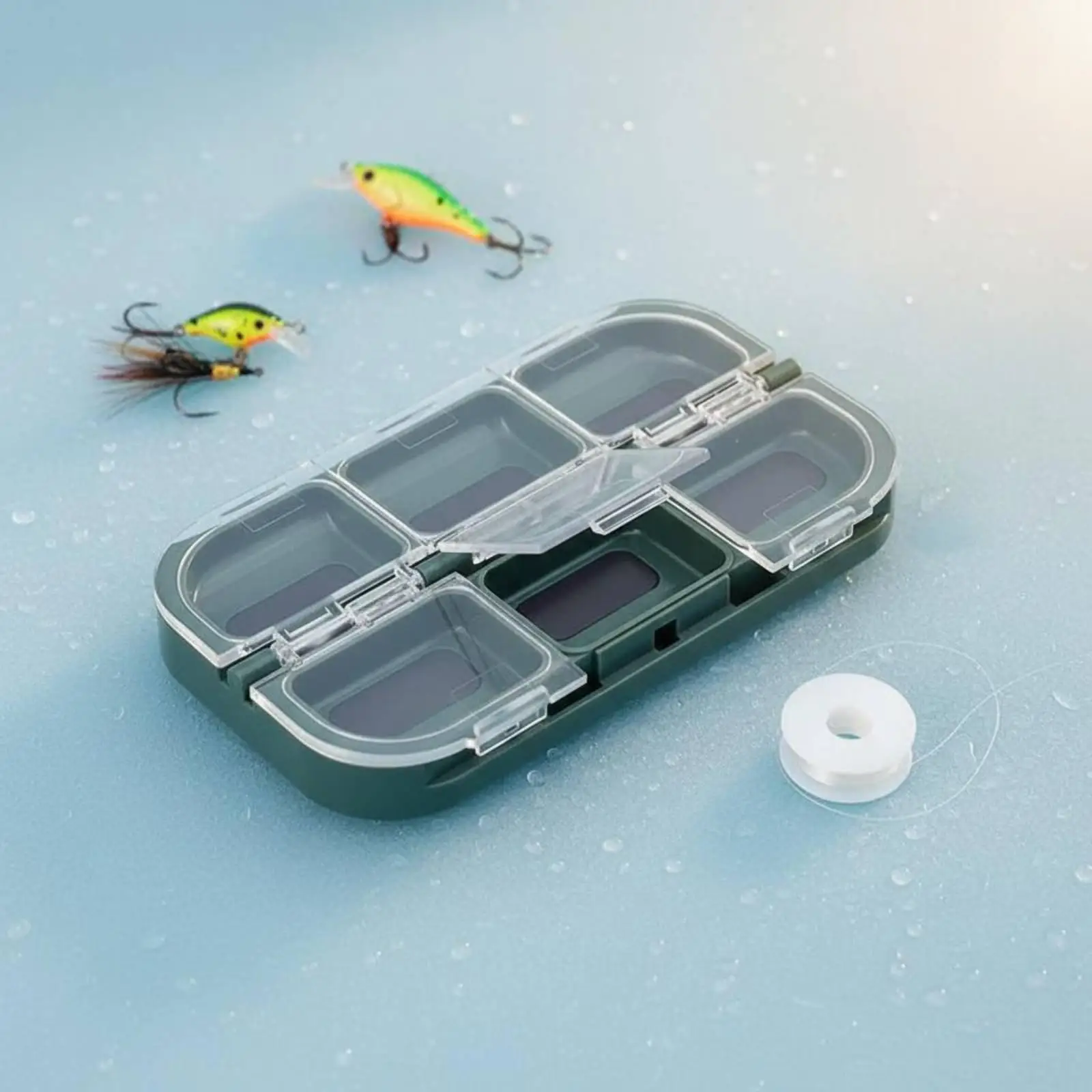 Fishing Lure Case Small Waterproof Fly Box with Compartments Hook Holder for Waders and Vests view 5