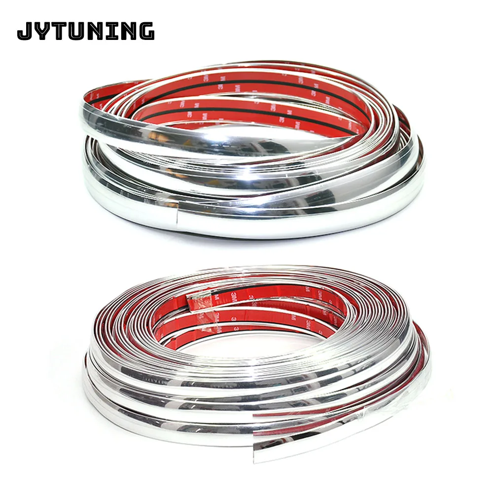 Car Styling Auto Self Adhesive Side Door Chrome Strip Moulding Decoration Bumper Grilles Protector Trim Tape Car Accessories