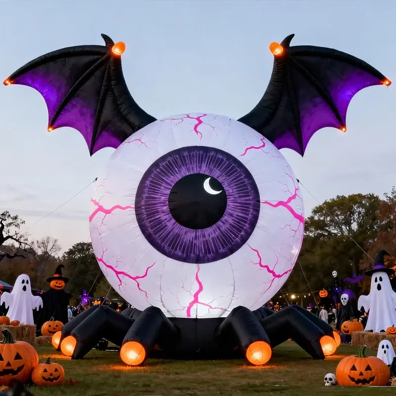 Factory Direct Custom Giant LED Inflatable Eyeball Halloween Decoration Outdoor Party Yard Haunted House Prop PVC Oxford