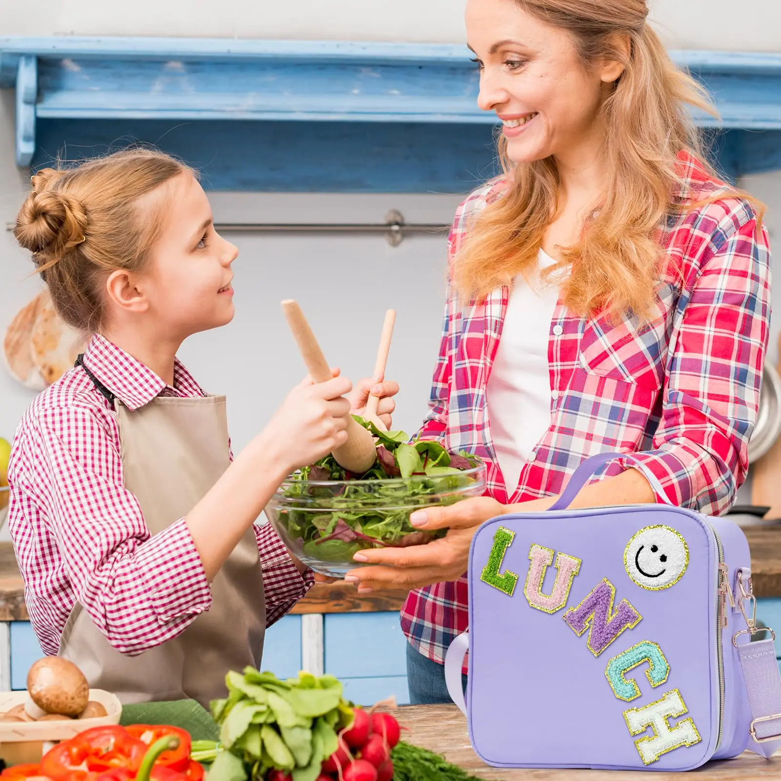 Borsa termica per il pranzo da donna scatola per il pranzo per bambini per ragazze adolescenti ragazzi, simpatiche scatole per il pranzo Preppy con