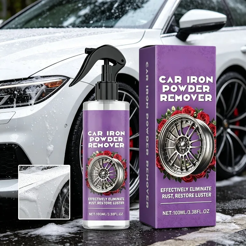 100ml Car Rim Cleaning Agent Metal Surface Defender Agent Rust Dust Remover Spray Car Paint Wheel Iron Particles Powder Cleaning