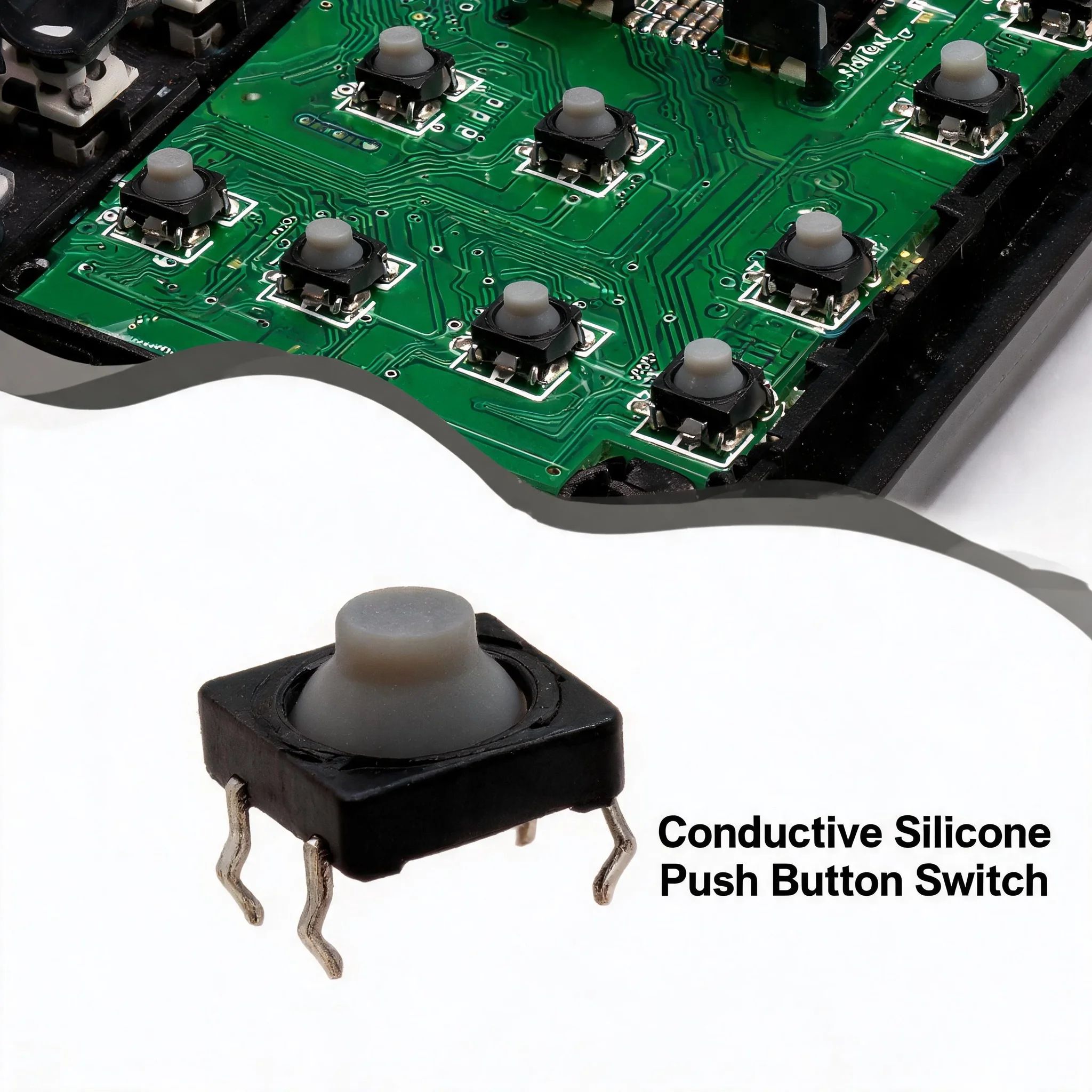 Touch Switch 8*8*5 Pin 5H Silica Gel Silent Button 8*8*5MM Two Feet FeetPin Conductive Silicone Button Switch 4pin 8x8x5m