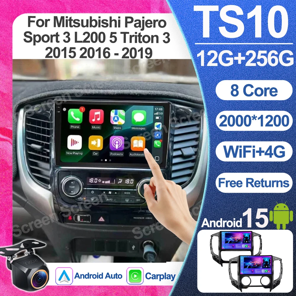 Android 15 Carplay For Mitsubishi Pajero Sport 3 L200 5 Triton 3 2015 2016 2017 2018 2019 Car Video Player Radio GPS Multimedia