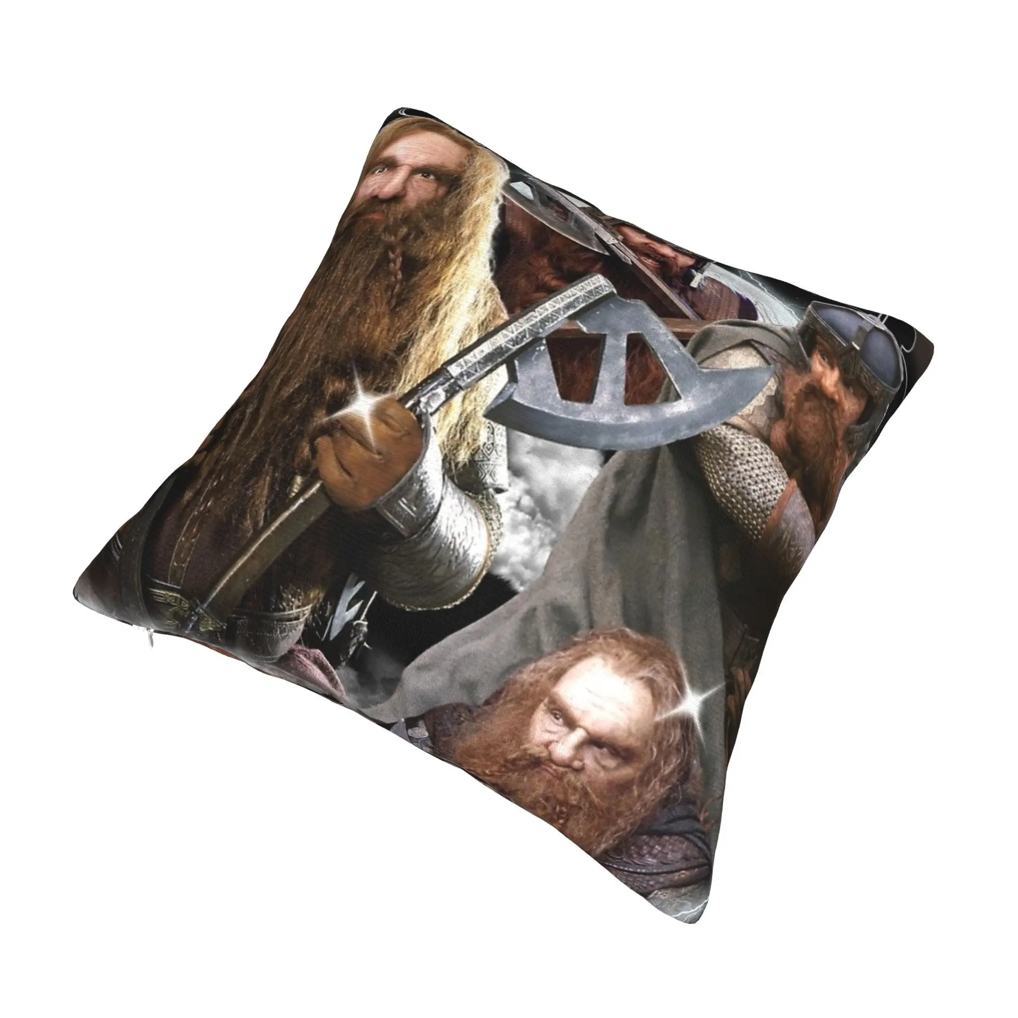 L-Lords Of The R-Rings Gimli Pillowcase Printing Polyester Cushion Cover Decorative  Pillow Case Cover Seater Square 45X45cm