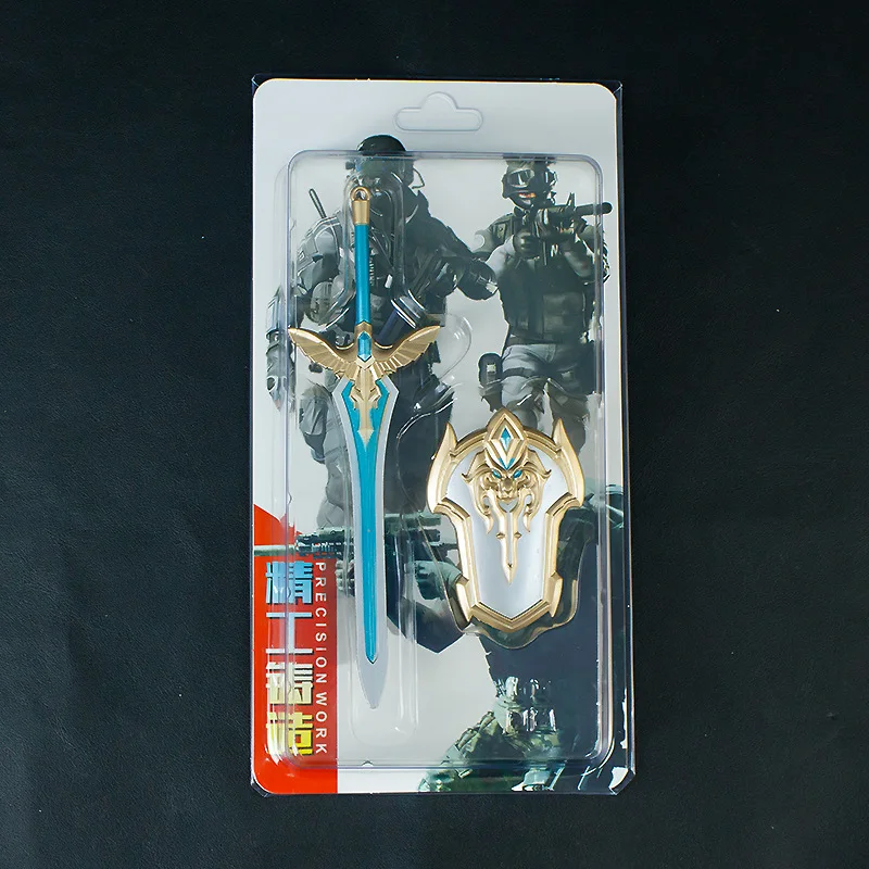 Modèle périphérique en métal World of Warcraft, 15cm, accessoires artisanaux avec un bouclier, décoration de bureau, ornements, cadeaux, jouets