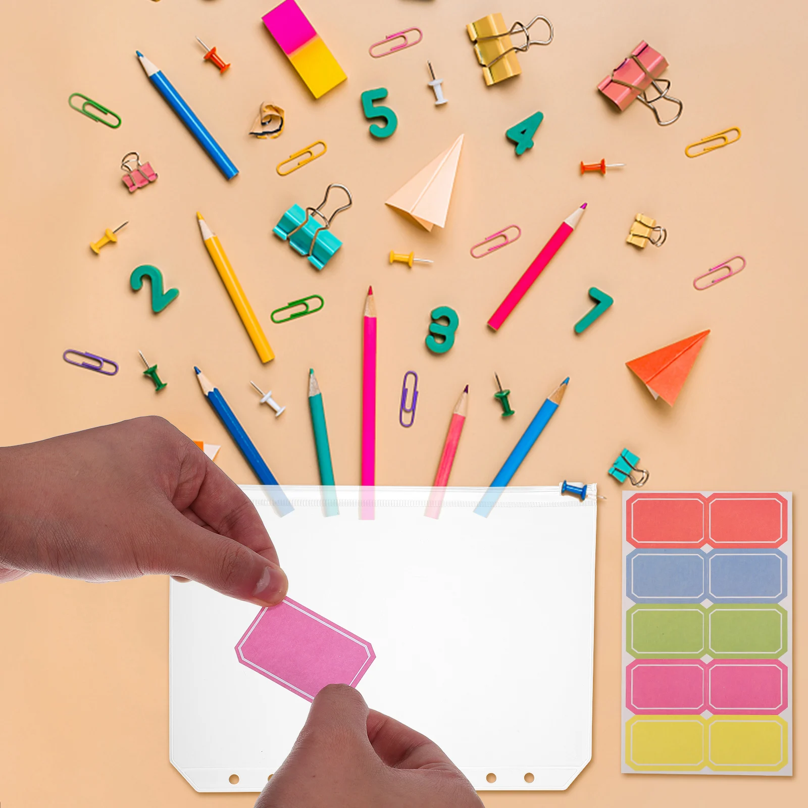 

12 Pcs File Bag Set Binders with Pockets Documents Zipper Folders Notebook or Dividers