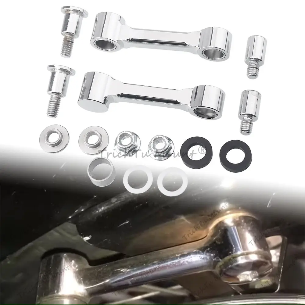 

1 Pair Fender Mount Bracket Hardware For Harley Davidson 1993-2006 Softail Springer Fxsts With Fork'S Original Component Chrome