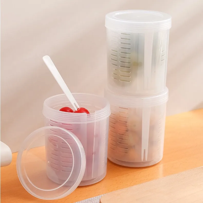 

Portable Fruit Preservation Storage Box Round Office Fruit Preservation Storage Box Refrigerator Nut And Cereal Sealed Box