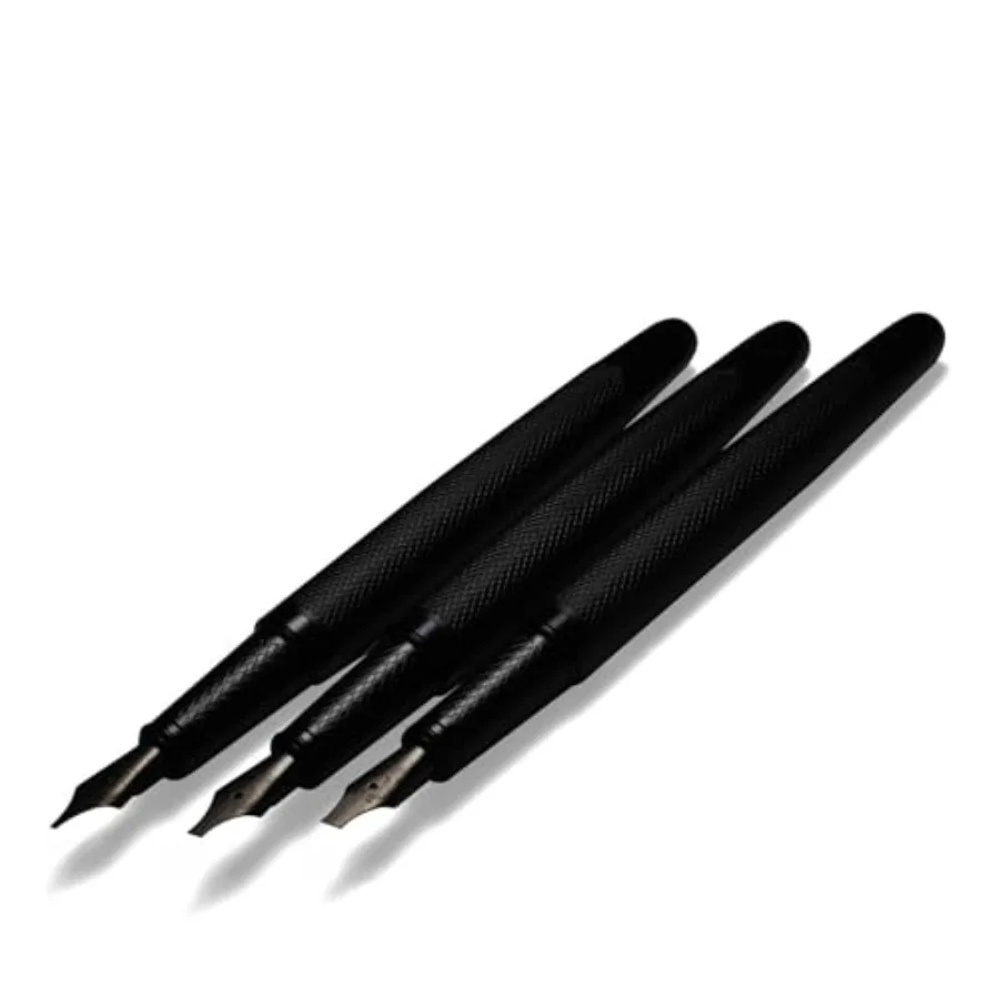 

Qalam Calligraphy Fountain Pen Gift Set 3 Oblique Nib Pens 1mm 2mm 3mm Elegant Writing Pens with Luxury Gift Box for Arabic Far