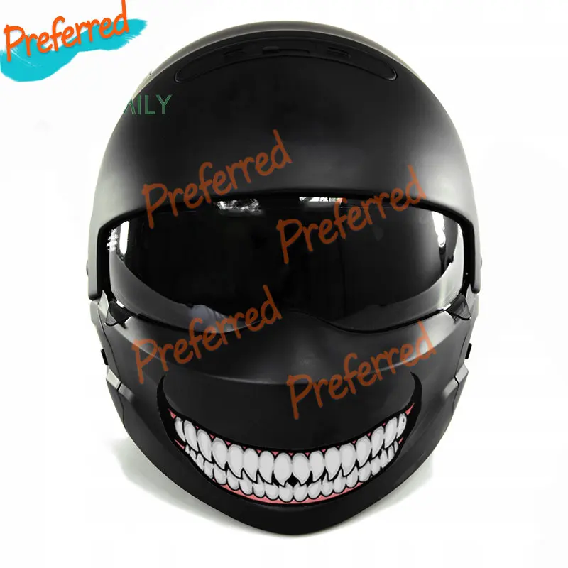 Horror Decals Scary Demon Teeth Helmet Car Stickers Funny Motorcycle Waterproof Camper Car Truck Laptop Bike Vinyl Decals