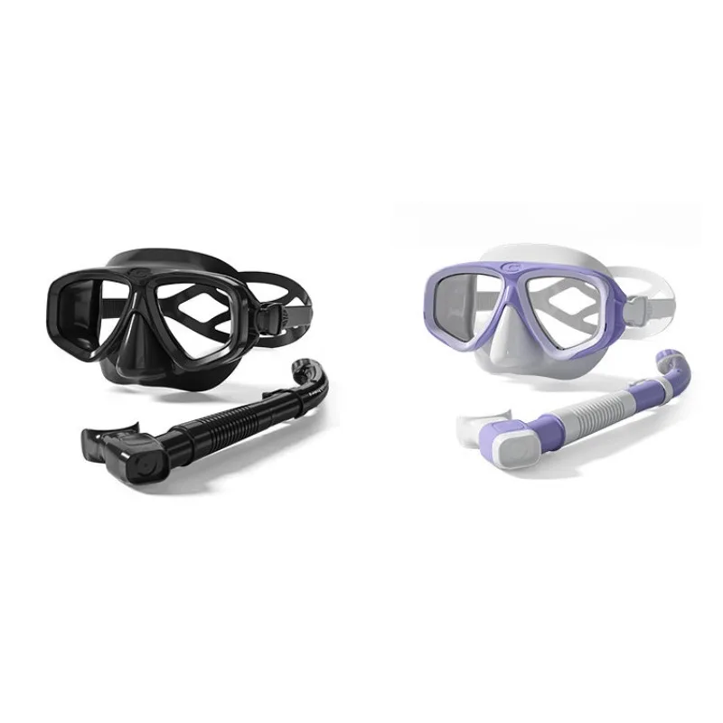 

New snorkeling mask underwater diving goggles snorkel set full dry myopia swimming equipment