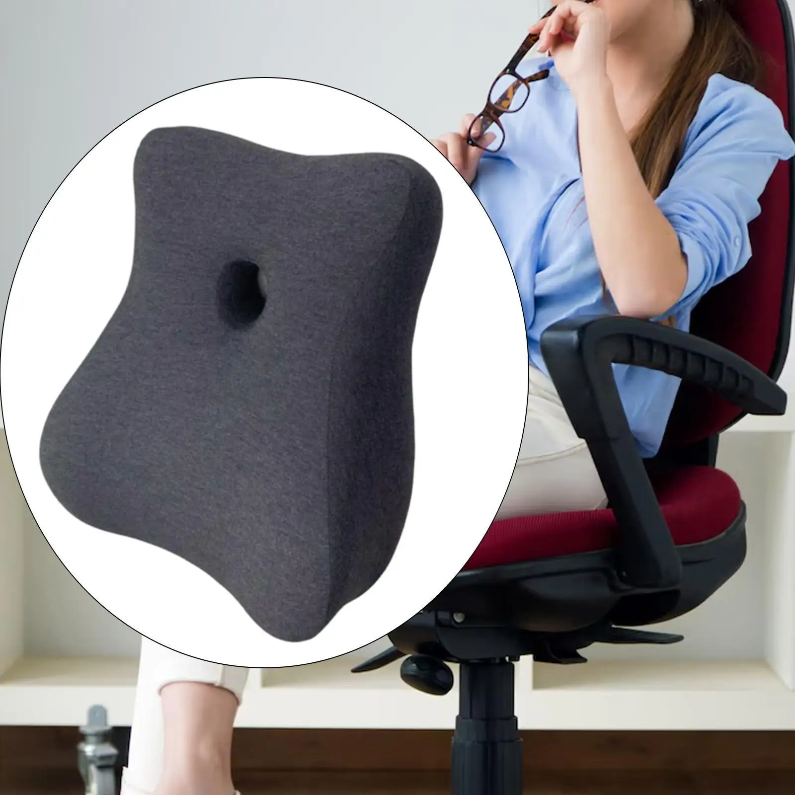 

Lumbar Support Pillow Breathable Soft Comfortable Back Cushion Back Support Memory Foam for Car Seat Couch Home Chair Office
