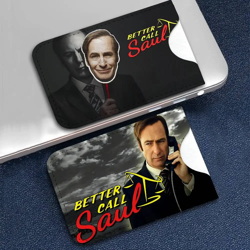 Classic Crime B-Better C-Call S-Saul Men's Genuine Leather Mini Card Wallet, Ultra Thin Credit Portable Card & Transit Bus Card