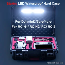 Startrc Led Waterproof Hard Case for DJI Mini 4 Pro/Mini 3 Pro/Mini 3 Drone Accessories RC2/RC N1/N2  Controller&Parts W Belt