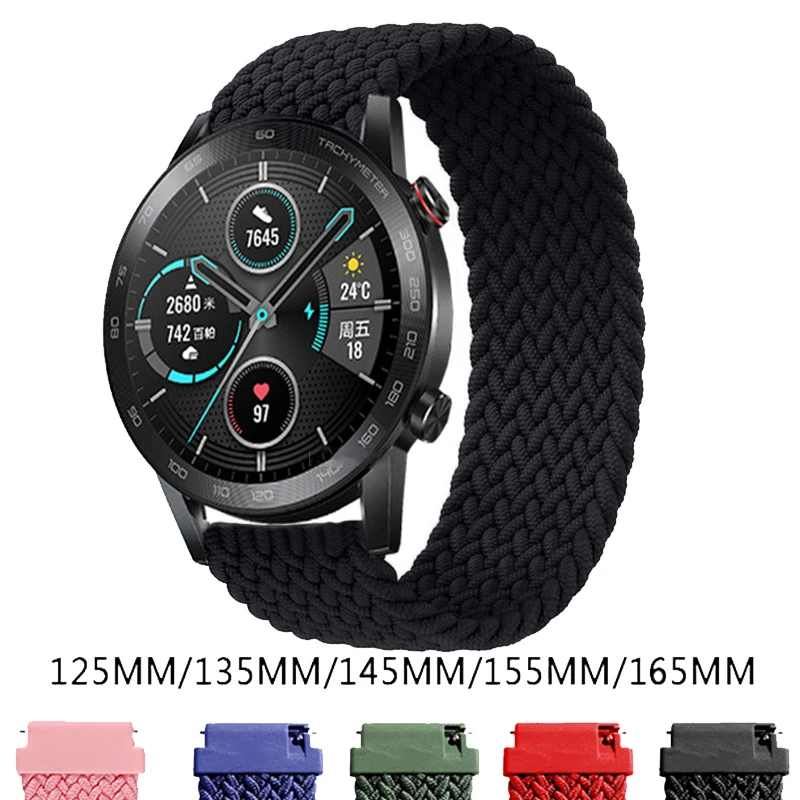 

22MM Braided Solo Loop Straps For Huawei Watch GT 2 Pro/GT2 46MM 2E Smart Watchband Nylon Elastic Bands For Honor Magic 2/GS Pro