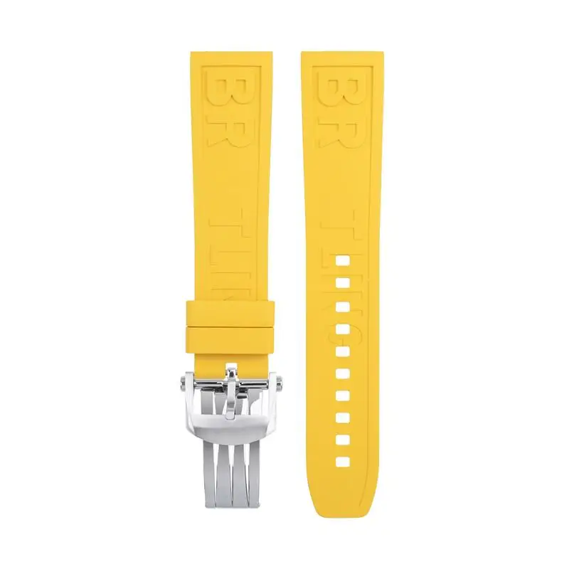 NFR Soft Natural Fluororubber FKM Rubber Letter Watchband 22mm For Breitling Professional Superocean Navitimer Bracelet