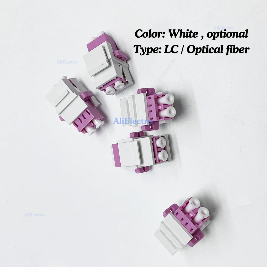 LC Optical Fiber Keystone Pass Through Socket Plug With Hook Insert For Duplex LC/LC Connector Adapter Network Extension Module