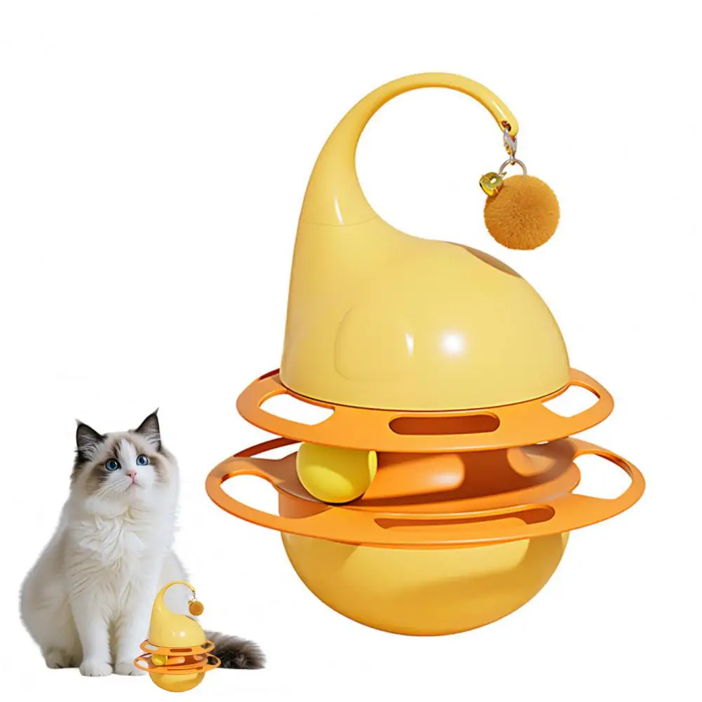 

Interactive Tumbler Cat Toy with Food Spiller,360-degree Rotation Ball And Bell,Self Play Kitten Enrichment Toy for Indoor Cats