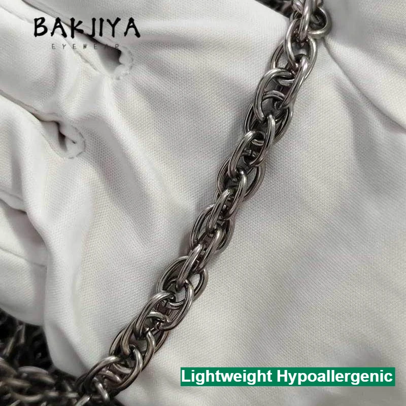 0.5meter/1meter Pure Titanium Chain Bracelet/Necklace 7.0mm Fashion Twisted Chain, Lightweight Anti-Rust Hypoallergenic Jewelry