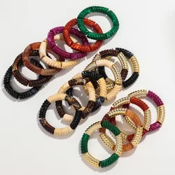 Bohomia Acrylic Thread Bamboo Chunky Stackable Bracelet for Women Boho Elastic Tube Beads Braceletes 2024 Fashion Jewelry