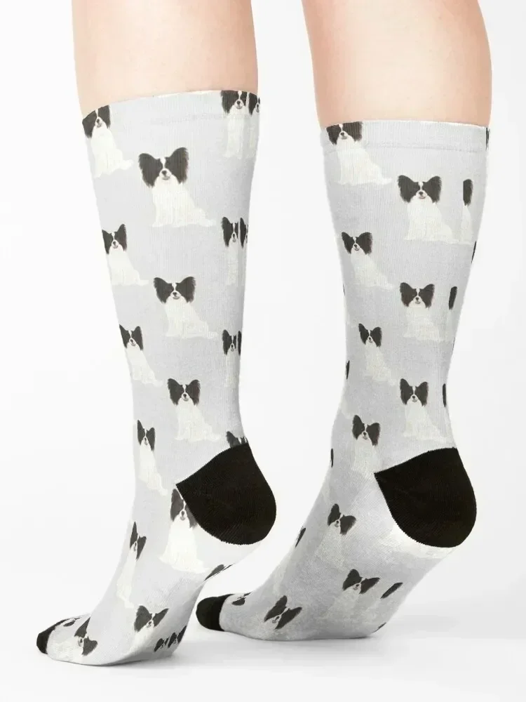 Papillon (Black & White) Pattern Socks Run new in's christmas stocking cotton Socks Women Men's