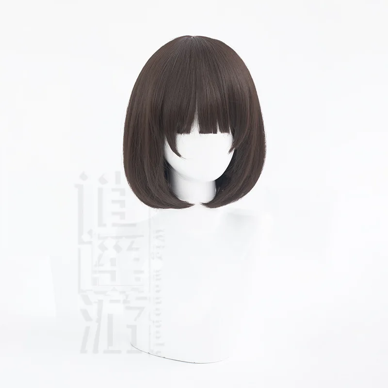 High Quality Megumi Kato Cos Wig 30CM Brown Heat-resistant Synthetic Hair Halloween Party Anime Cosplay Wigs+wig Cap