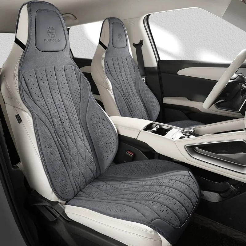 Luxury Car Seat Protection Universal Car Seat Cover High Quality Perforated Suede Sedan SUV Latex Suede Cushion Car Seat Covers