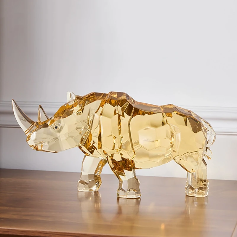 

Акриловый ремесленный декор, орнамент в виде скульптуры носорога, роскошные произведения искусства, украшение для офисного рабочего стола, статуя модели животного, скандинавские подарки