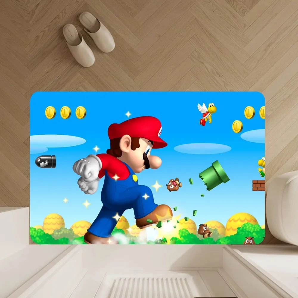 game-m-marios Floor Mat Anti-Slip Bathroom Kitchen Bedroom Living Room Entrance Rug Home Decor