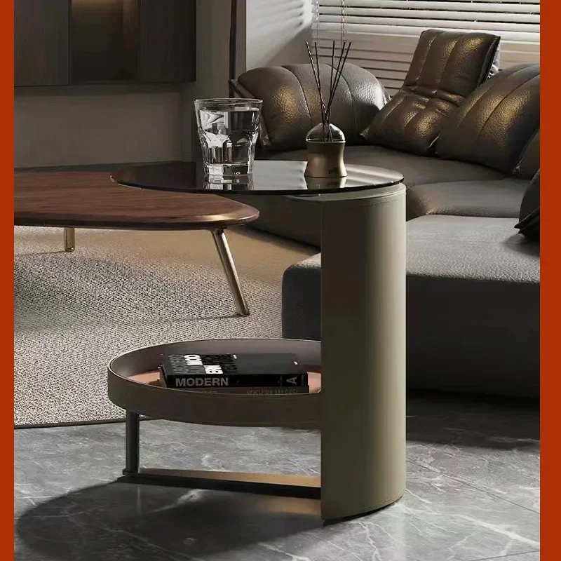 Modern minimalist storage coffee table creative tray sofa edge several small-sized high-end home bedside table storage angle