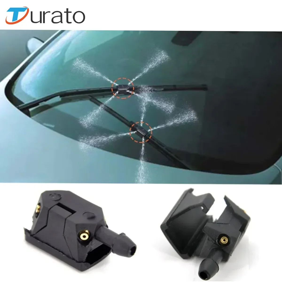 2PCS Car Windshield Washer Wiper Water Spray Nozzle Automobile Nozzle Spray Wiper Nozzle Windshield Washer