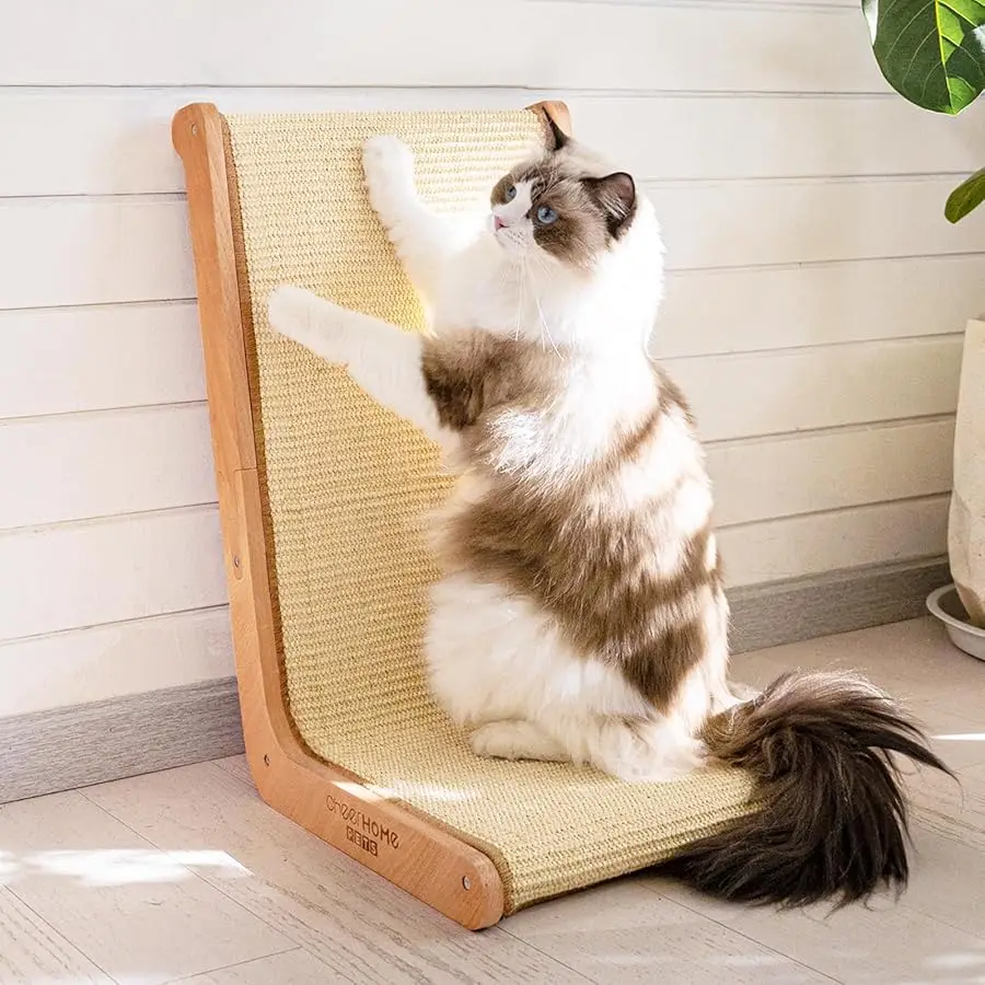 

CHEERHOME PETS Sisal Cat Scratcher for Indoor Cats Scratching Pad Vertical Cat Scratcher L Shape Cat Scratching Board Cats Scrat