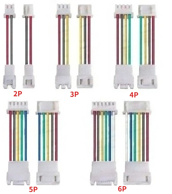 1.25/1.5/HY/PH2.0/XH/XHB/DuPont/SM2.54/2510/VH3.96 connector male to female wire calbe pitch2/3/4/5/6pin plug length 10/20/30cm