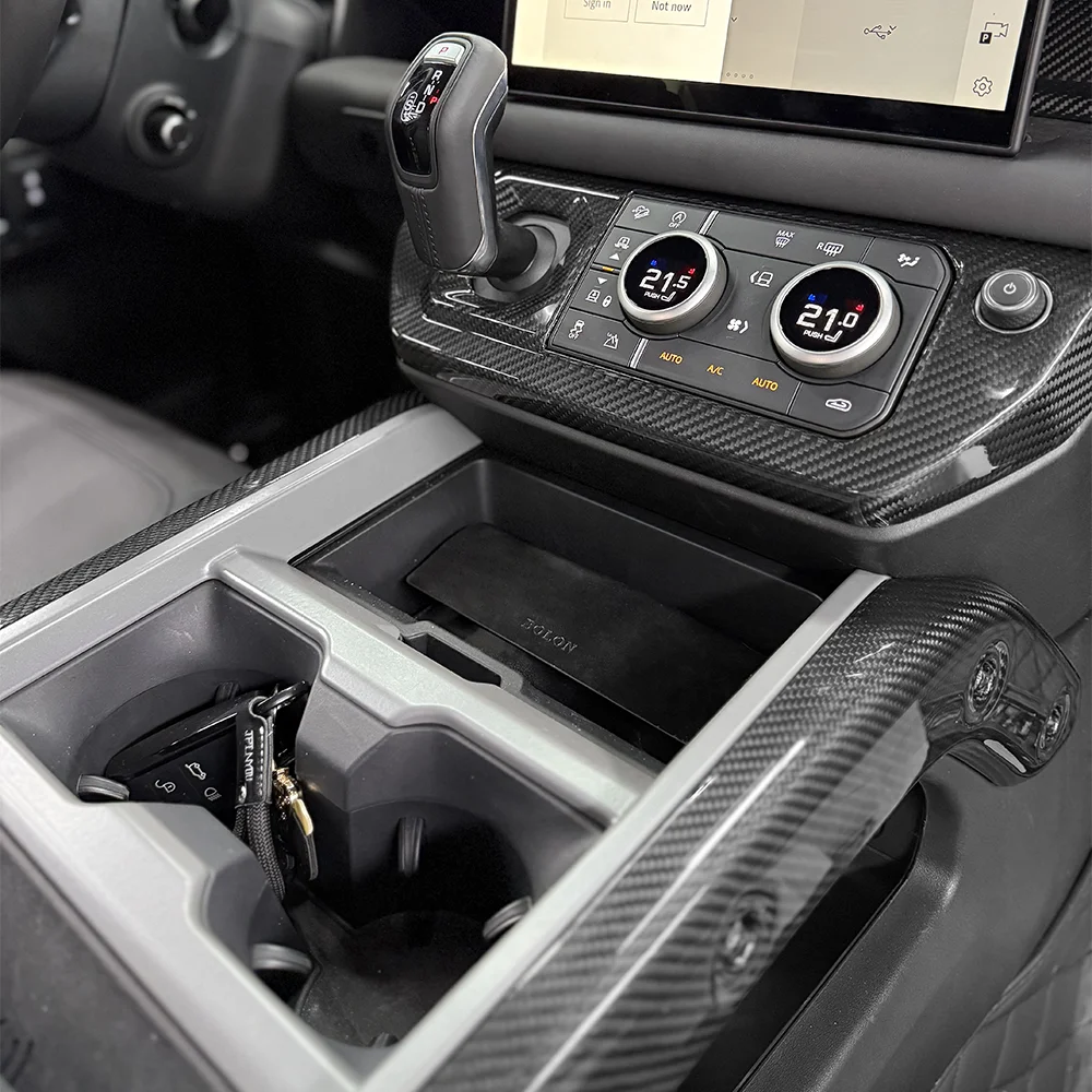 Real Carbon Fiber Center Console Gear Panel Dashboard Side Cover For Land Rover Defender 90 110 130 2020-2025