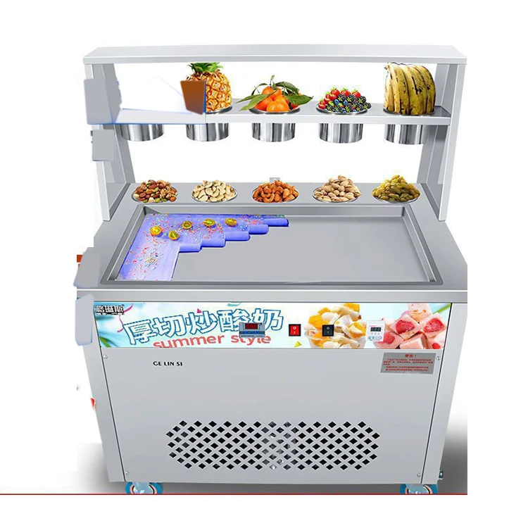 Special Rolled Ice Cream Machine for Snack Shops/milk Tea Shops/very Popular Fruit Yogurt Stir-fried Ice Cream Machine