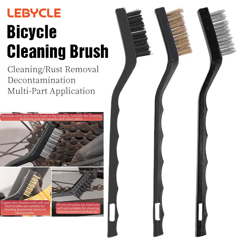 LEBYCLE Bike Cleaning Brush Set Stainless Steel Multifunctional Chain Cassette Freehub Cleaner Bike Maintenance Cleaning Tool