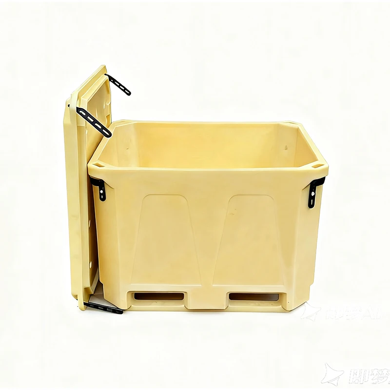 Portable Modern Rotomolded Thermal 300L Insulated Fish Container Commercial Cooler Box Solar Panel Chair LLDPE+PU Food Cans view 2