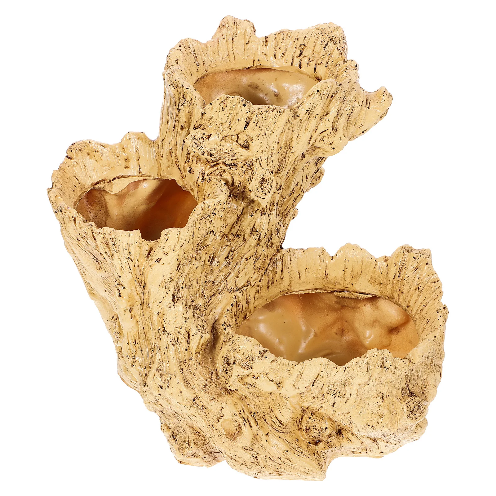 

Resin Simulation Tree Root Flower Pot Yellow Desktop Plant Container Bonsai Pot Home Office Ornament Succulent Planter