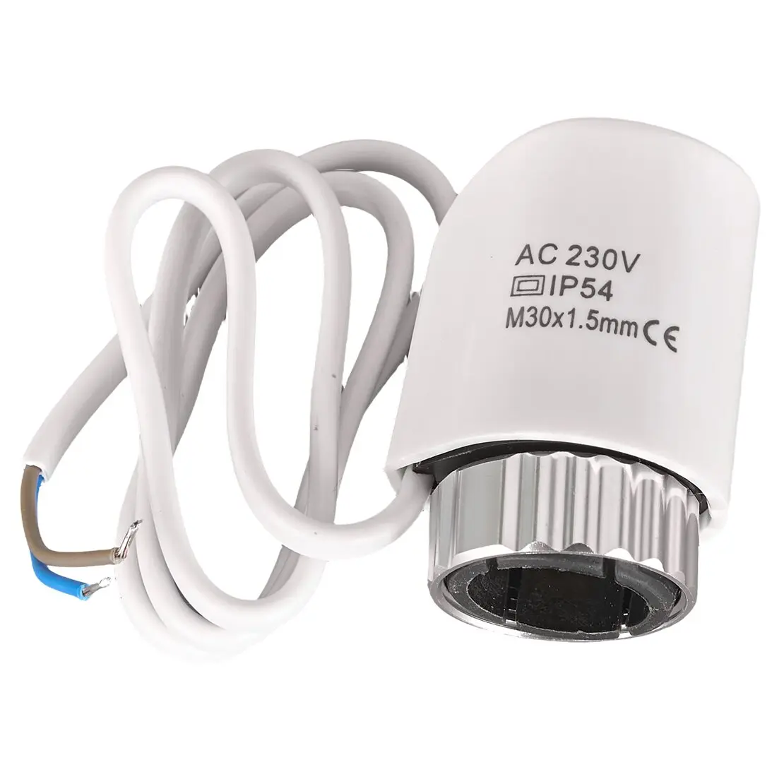 Normally Open Floor Heating Electric Thermal Actuator Valve AC 230V M30x1.5mm White